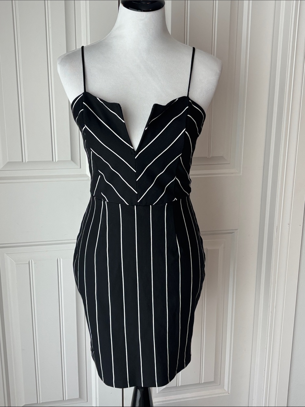 The Impeccable Pig Black and White Pinstripe dress